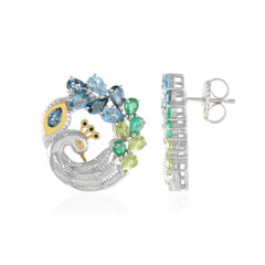 Pendientes en plata con Topacio azul suizo (Gems en Vogue)