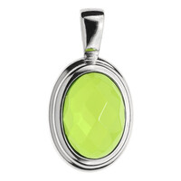 Colgante en plata con Ámbar colombiano verde