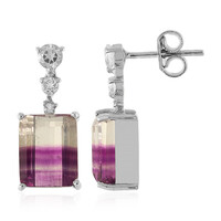 Pendientes en plata con Fluorita multicolor