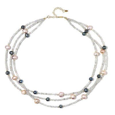 Collar en plata con Zircón gris (Riya)