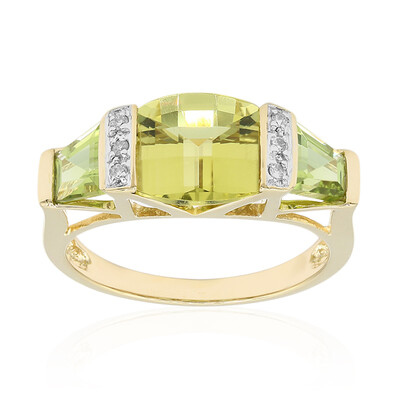 Anillo en oro con Citrino de color limón