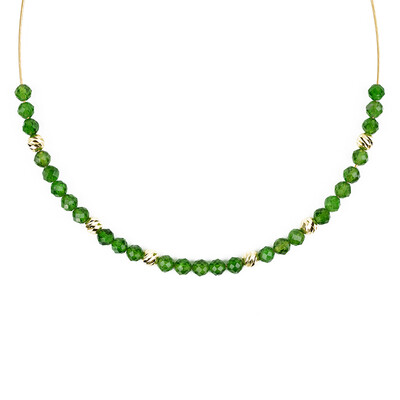 Collar en acero inoxidable con Diópsido de Rusia