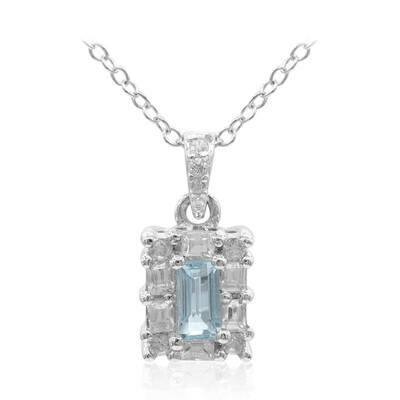 Collar en plata con Topacio azul cielo
