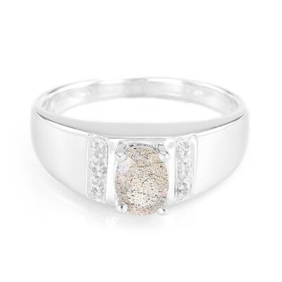 Anillo de hombre en plata con Labradorita