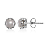 Pendientes en plata con Perla Freshwater