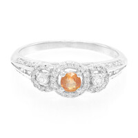 Anillo en plata con Zafiro naranja