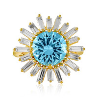 Anillo en plata con Topacio azul cielo