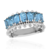 Anillo en plata con Topacio azul de Londres (Dallas Prince Designs)