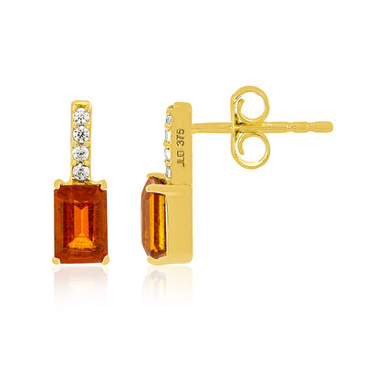 Pendientes en oro con Cianita naranja de Tanzania