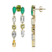 Pendientes en plata con Ágata verde