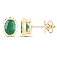 Pendientes en oro con Esmeralda de Zambia