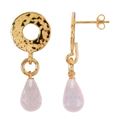 Pendientes en plata con Cuarzo rosa