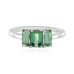 Anillo en plata con Turmalina verde Benedito(Adela Silber)