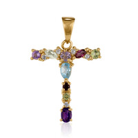 Colgante en plata con Topacio azul suizo