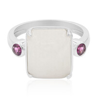 Anillo en plata con Jadeita blanca