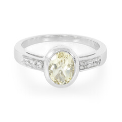 Anillo en plata con Berilo amarillo