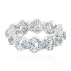 Anillo en plata con Topacio azul cielo