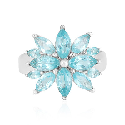 Anillo en plata con Apatita azul