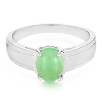 Anillo de hombre en plata con Crisoprasa imperial