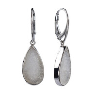 Pendientes en plata con Ágata drusa