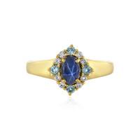 Anillo en plata con Zafiro estrella azul