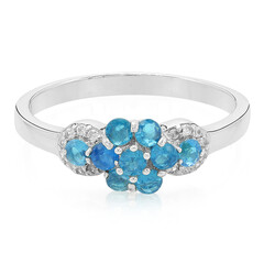Anillo en plata con Apatita azul neón