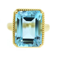Anillo en plata con Topacio azul cielo