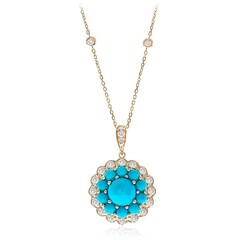 Collar en oro con Turquesa bella durmiente (CIRARI)