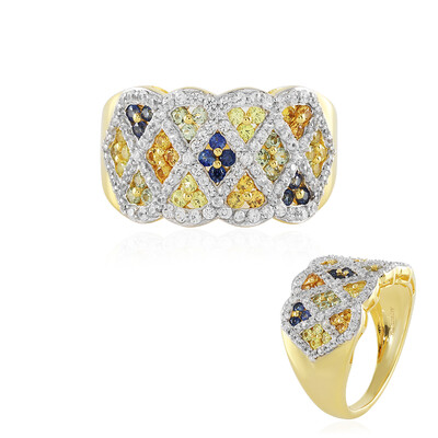 Anillo en plata con Zafiro naranja