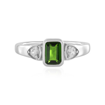 Anillo en plata con Diópsido de Rusia
