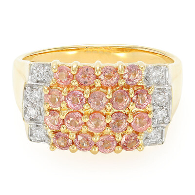 Anillo en oro con Zafiro Padparascha no calentado (AMAYANI)