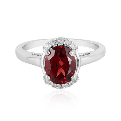 Anillo en plata con Granate de Mozambique