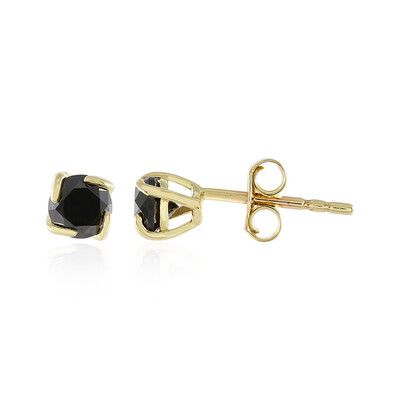 Pendientes en oro con Diamante negro