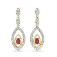 Pendientes en plata con Rubí