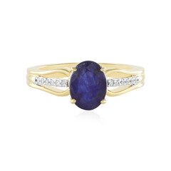 Anillo en plata con Zafiro azul de Madagascar