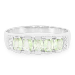 Anillo en plata con Turmalina cuprífera
