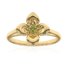 Anillo en oro con Diamante amarillo VS1