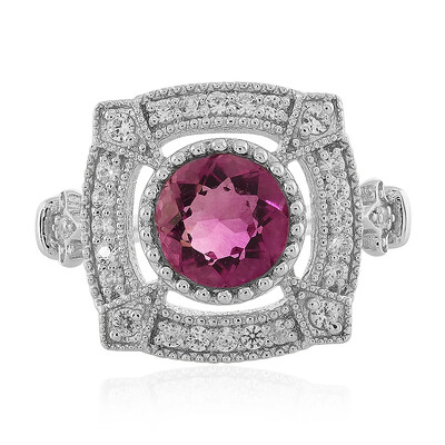 Anillo en plata con Fluorita rosa de México