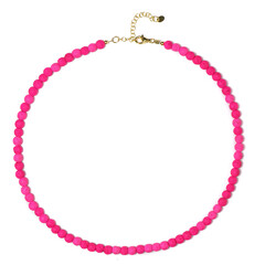 Collar en plata con Lava rosada