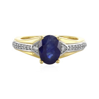 Anillo en plata con Zafiro azul de Madagascar