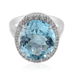 Anillo en plata con Topacio azul cielo