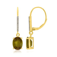 Pendientes en oro con Andalucita