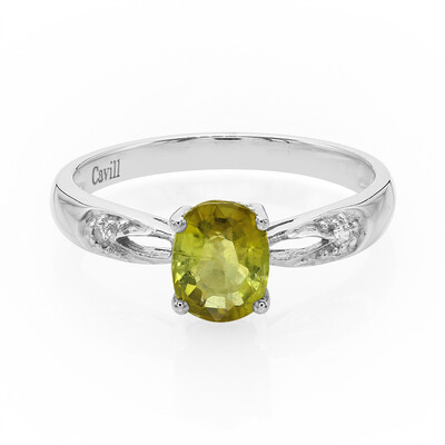 Anillo en plata con Turmalina cuprífera