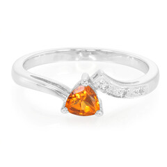 Anillo en plata con Granate Hesonita