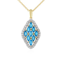 Collar en plata con Apatita azul neón