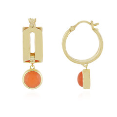 Pendientes en plata con Piedra de luna melocotón (Juwelo Bauhaus)