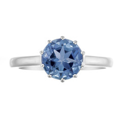 Anillo en oro con Topacio azul de Londres