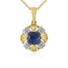 Collar en plata con Zafiro estrella azul