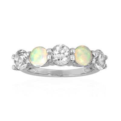Anillo en plata con Topacio blanco