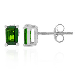 Pendientes en plata con Diópsido de Rusia